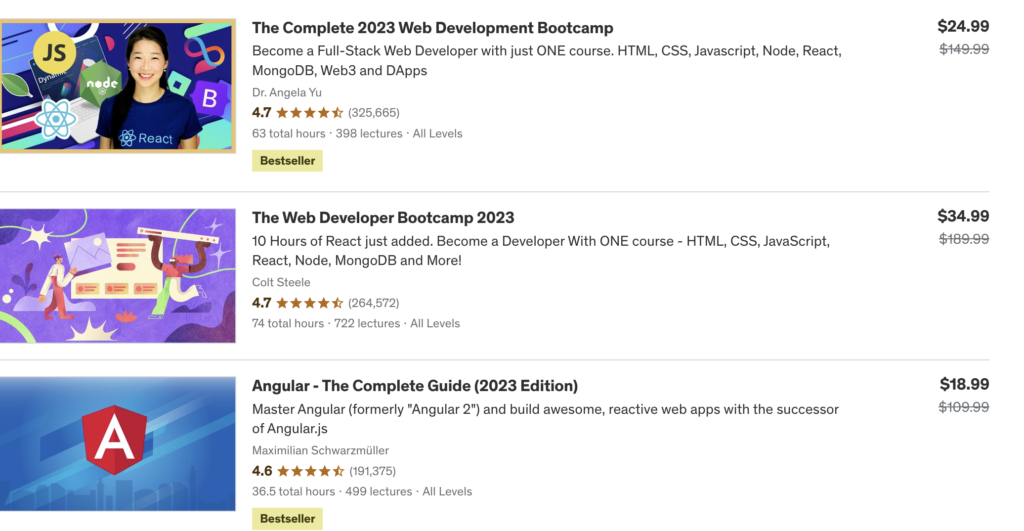 Shows a picture of Udemy courses.